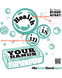 Be Smart, Stand Apart Mirror Cling - Health is in Your Hands - Custom (5/Pack)