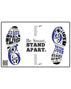 Be Smart, Stand Apart Floor Decal - Blue (10/Pack) - Give a Pack