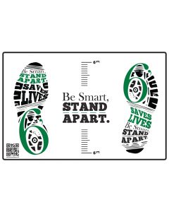 Be Smart, Stand Apart Floor Decal - Green (10/Pack) - Give a Pack
