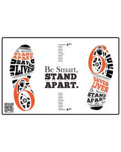 Be Smart, Stand Apart Floor Decal - Orange (10/Pack) - Give a Pack