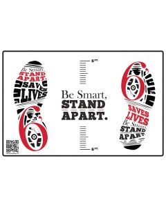 Be Smart, Stand Apart Floor Decal - Red (10/Pack) - Give a Pack